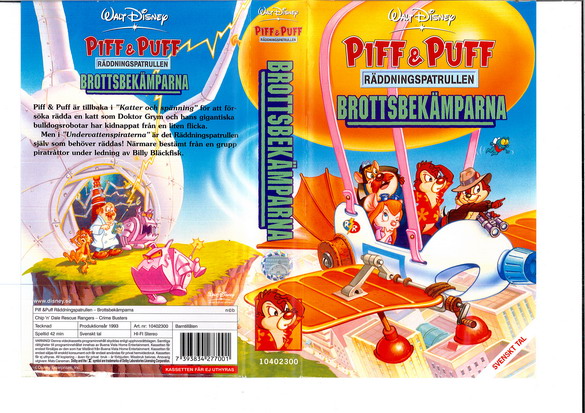 PIFF & PUFF RÄDDNINGSPATRULLEN - BROTTSBEKÄMPARNA (VHS)