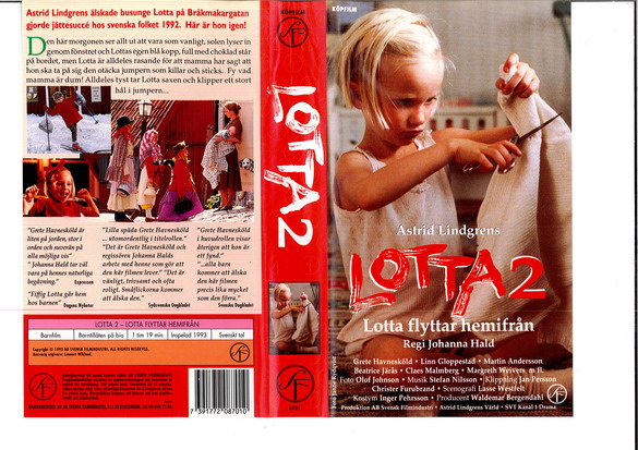 LOTTA 2 - LOTTA FLYTTAR HEMIFRÅN (VHS)