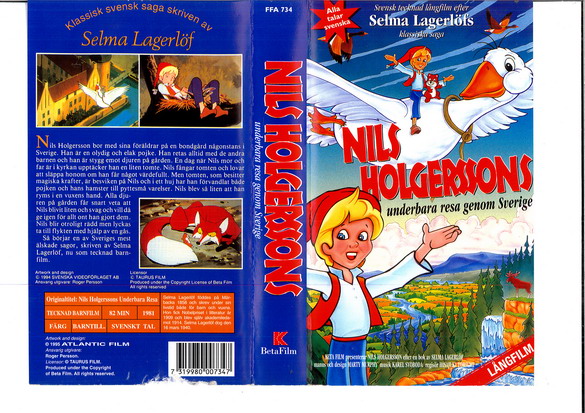 NILS HOLGERSSON UNDERBARA RESA GENOM SVERIGE (VHS)