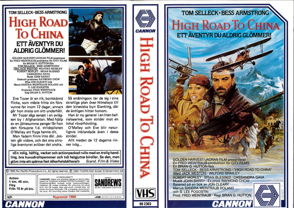 HIGH ROAD TO CHINA (vhs omslag)