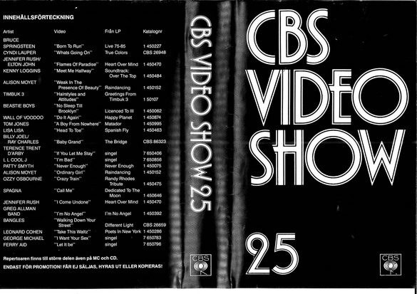 CBS VIDEO SHOW 25 (VHS)
