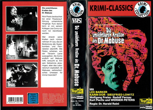 DIE UN...DR,MABUSE  (VHS) TYSK