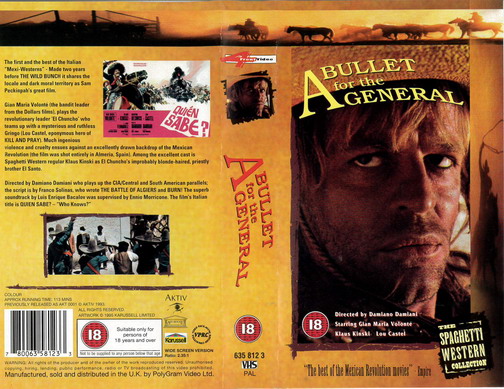 A BULLET FOR THE GENERAL  (VHS) UK