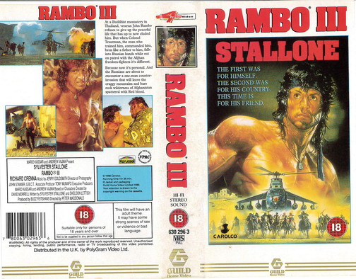 RAMBO 3 (VHS ) UK
