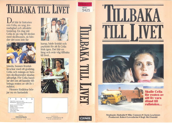 TILLBAKA TILL LIVET(vhs omslag)
